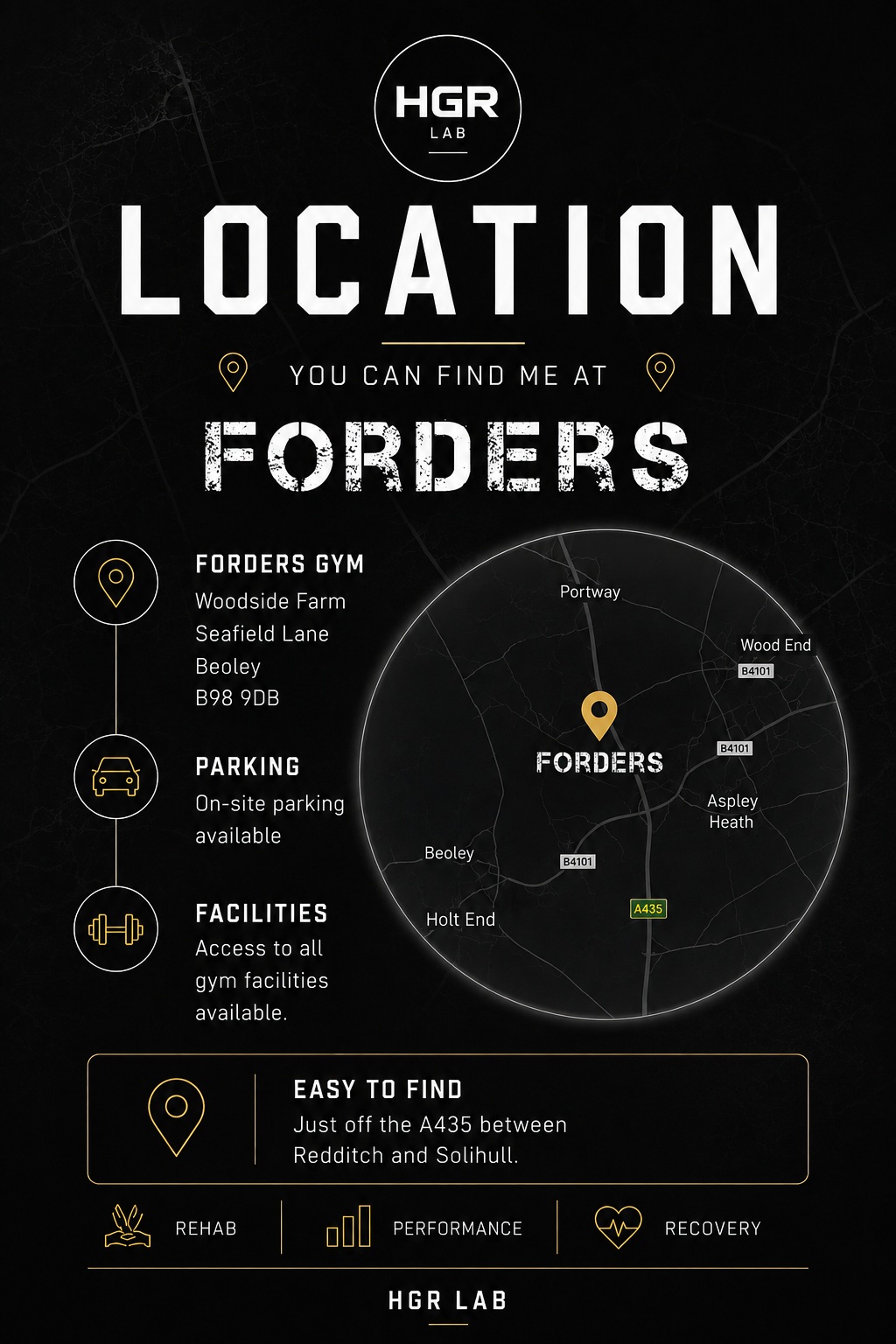 HGR LAB location at Forders Gym Birmingham